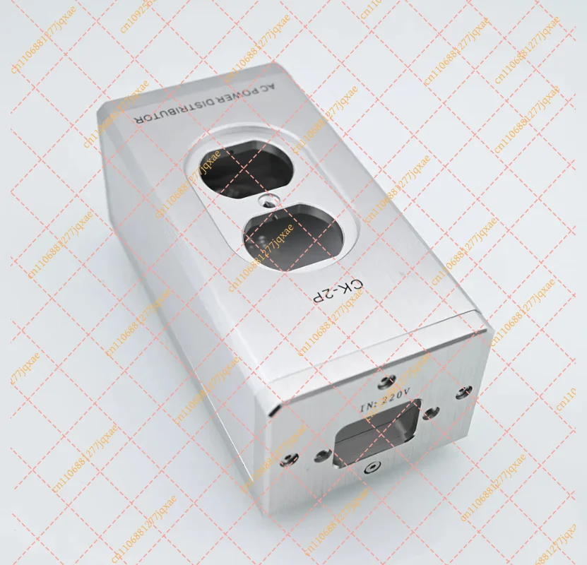 Brushed Aluminum Power Supply Filter Housing, 2-Socket Chassis Enclosure