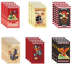 Teling 12 Pieces Mini Pirate Notepad Pirate Party Favors Small Spiral Notepad Pirate Ship Beware Pirate Items Mini Pocket Notepa