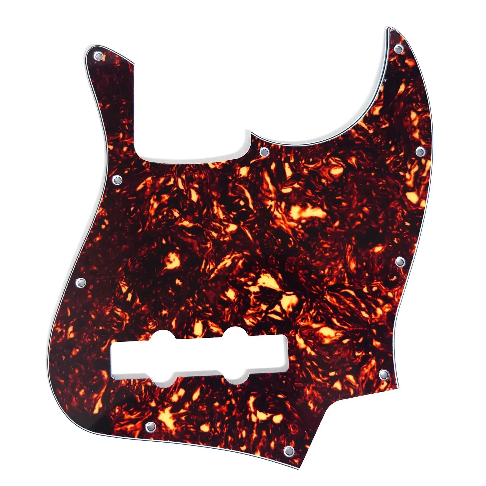 Jazz Bass Pickguard 4 Ply Dark Brown Tortoise for Standard 4 String Jazz Bass Guitar Scratch Plate Replacement parts