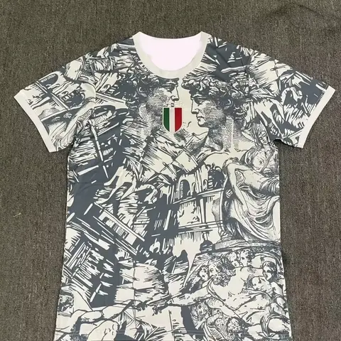 Italian National Football Training Uniform 3D Printed Casual Quick Drying Breathable Slim New Comfortable Short-sleeved T-shirt