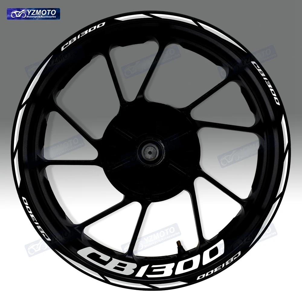 

Для мотоцикла Honda CB1300 17-дюймовая наклейка на переднее и заднее колесо, светоотражающая водонепроницаемая декоративная наклейка на обод втулки в полоску