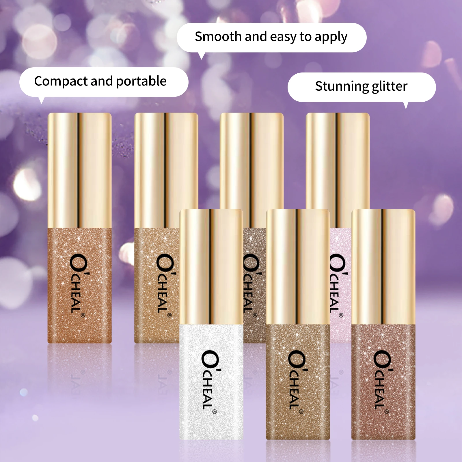 O’cheal Liquid Eye Shadow Neck Diamonds Shiny Waterproof Charming Silkworm Shimmer Eye Makeup Cosmetics Glitter Highly Pigmented