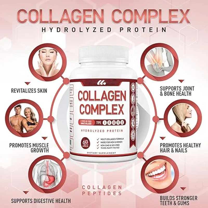 High quality collagen peptide capsules - hair, skin and nail, digestive and joint health supplements, hydrolyzed collagen pills