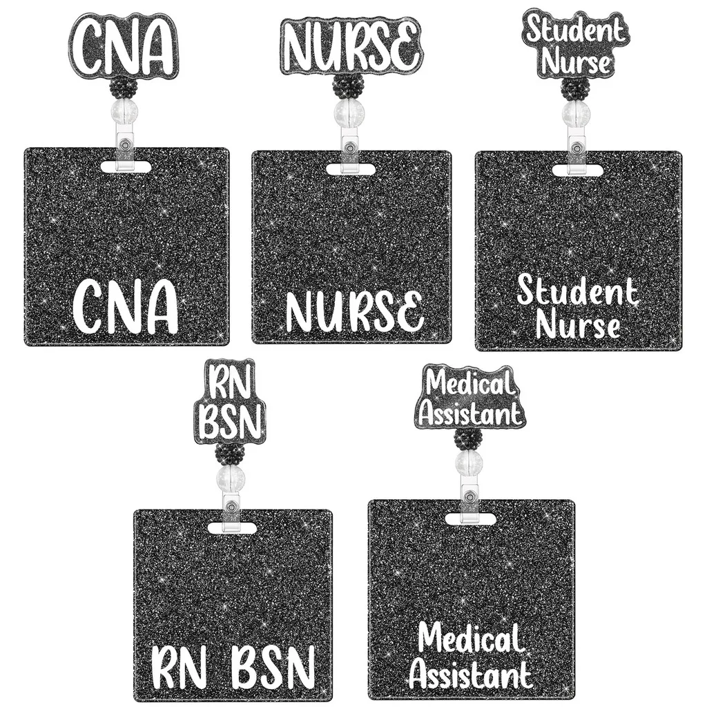 Retractable Id Badge Holder Nylon Badge Reel Acrylic Badge Holder Secure For Nursing Homes Rn Bsn Nurses
