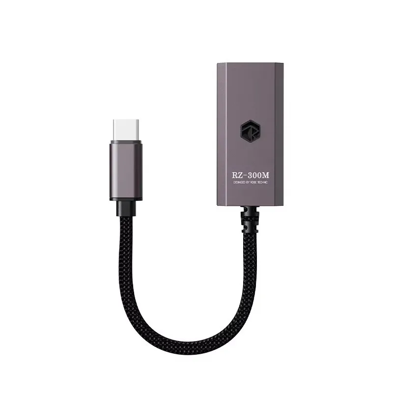 ROSESELSA RZ-300M Portable Earphone Amplifier Connection Cable Type-C to 3.5mm Headphone Adapter Customized HiFi Decoding
