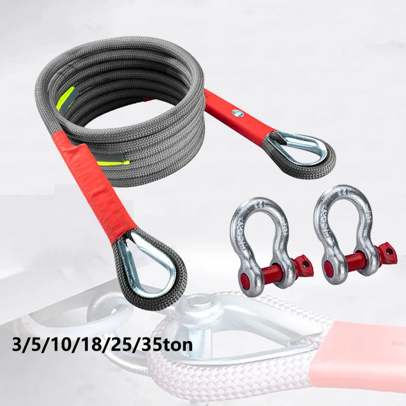 

Car Tow Strap Outdoor Emergency Tow Ropes Off Road Vehicle Truck Trailer Towing Rope Thicker Buckle Auto Rescue Pulling Rope