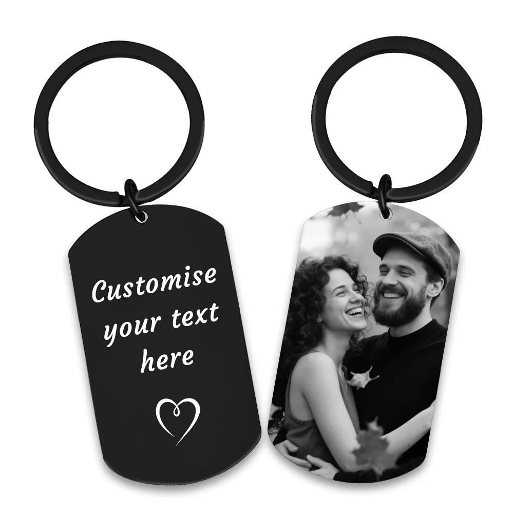 

Personalized Photo Keychain For Couples Family,Custom Double Sided Engraved Keyring,Romantic Keepsake Birthday Anniversary Gift