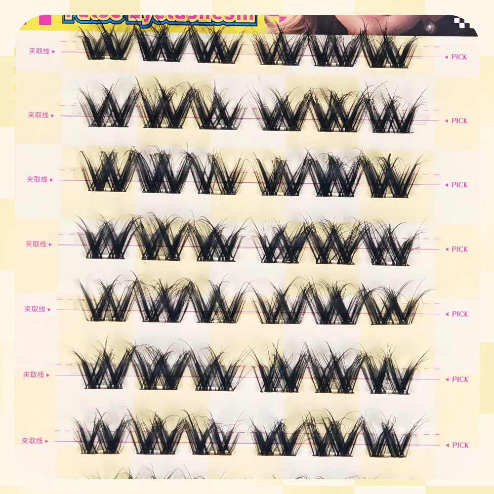 Yelix Samoprzylepne Rzęsy Bez Kleju 10 Pasków Rzęs w Kępkach Rzęsy Pojedyncze Miękkie Naturalne Puszyste Gęste Segmentowe Rzęsy