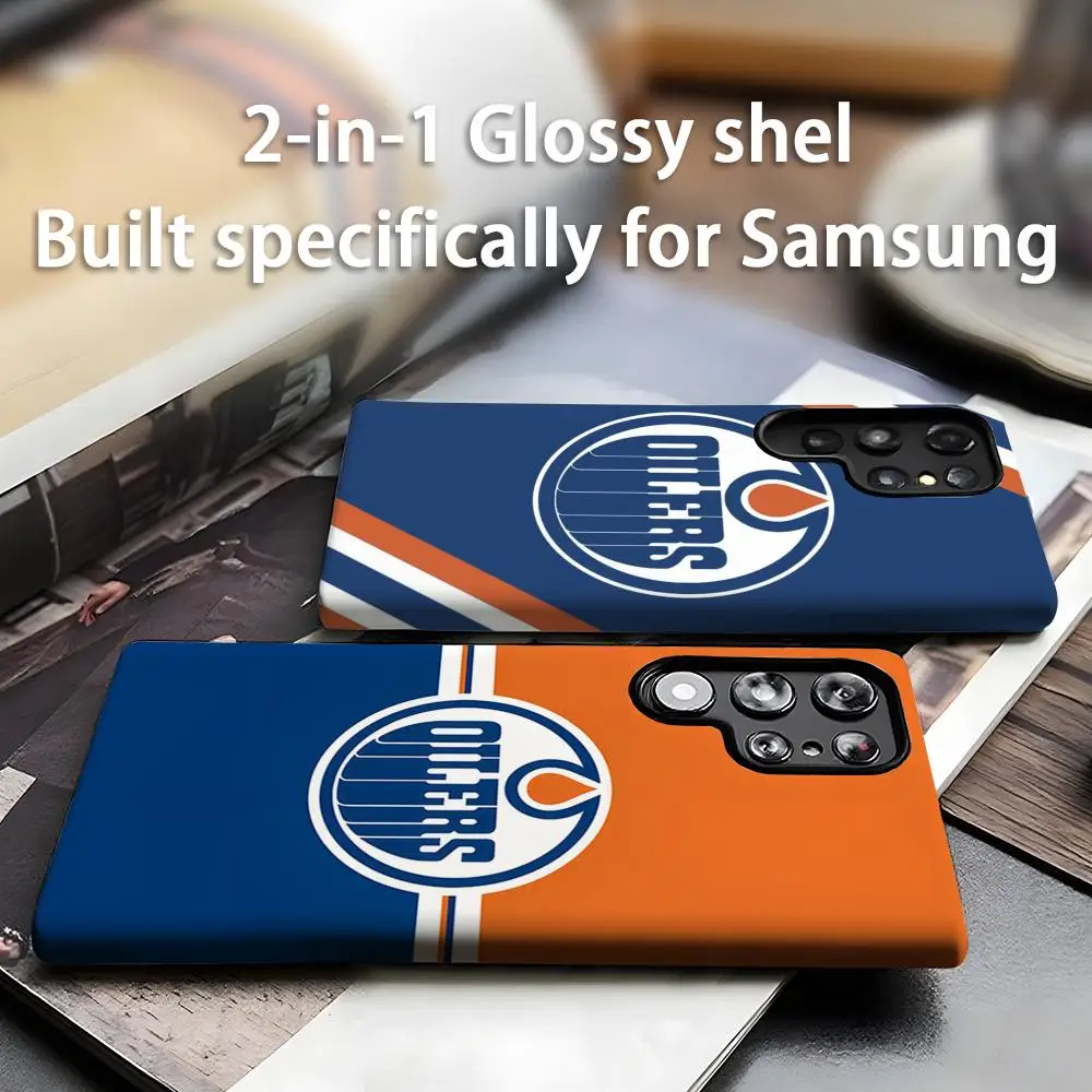 Edmontons o-Oilers Phone Case For Samsung Galaxy S25 S24 S23 S22 S21 Plus Ultra 2-in-1 Glossy shell