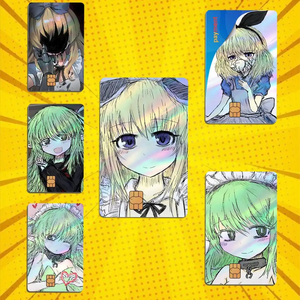 Halloween Alice BLACK SOULS Joan of Arc Laser-like texture Card Stickers Credit Visa Debit Bank Charge Card Bus Metro Sticker