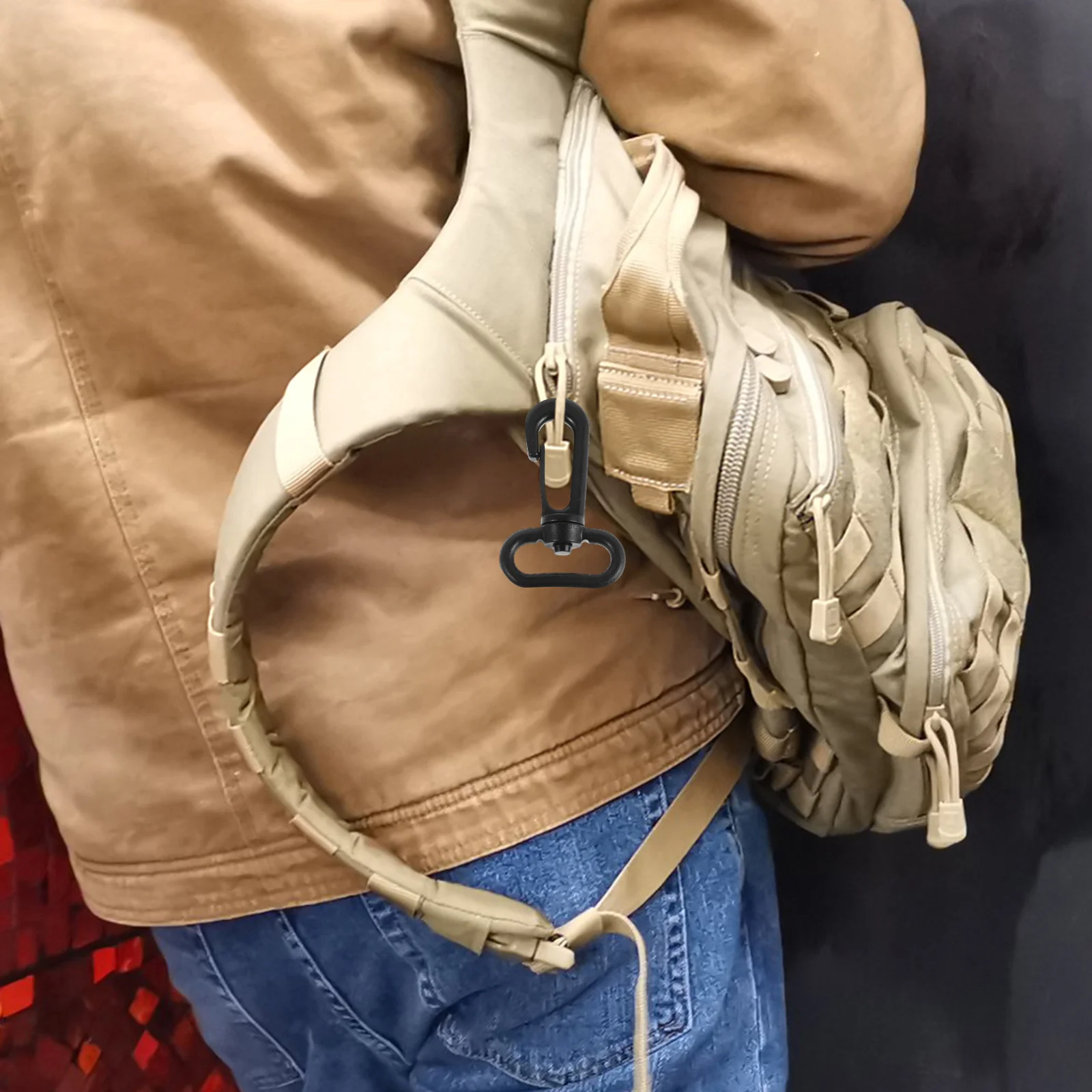 15 قطعة هوك الدورية الأسود البلاستيك قطب المفاجئة المشبك لحقيبة حزام محفظة ظهره Diy بها بنفسك الأجهزة 360 درجة دائم جراد البحر المشابك