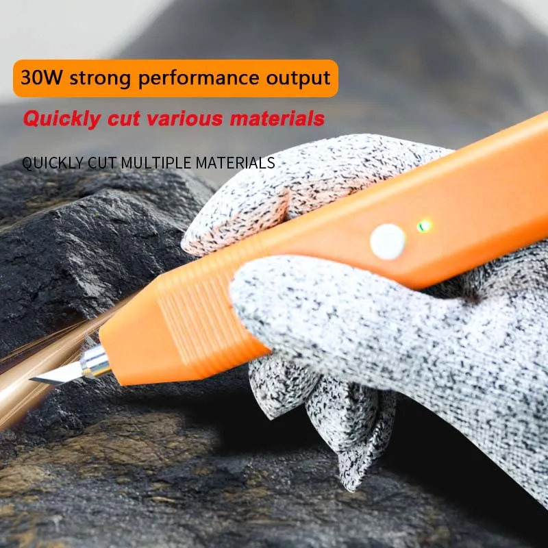 30W DIY Ultrasonic Cutting Knife – Premium Handheld Cutter for 3D Prints, Wood, Plastic & PCB (with 5 Blades & PD Fast Charger)