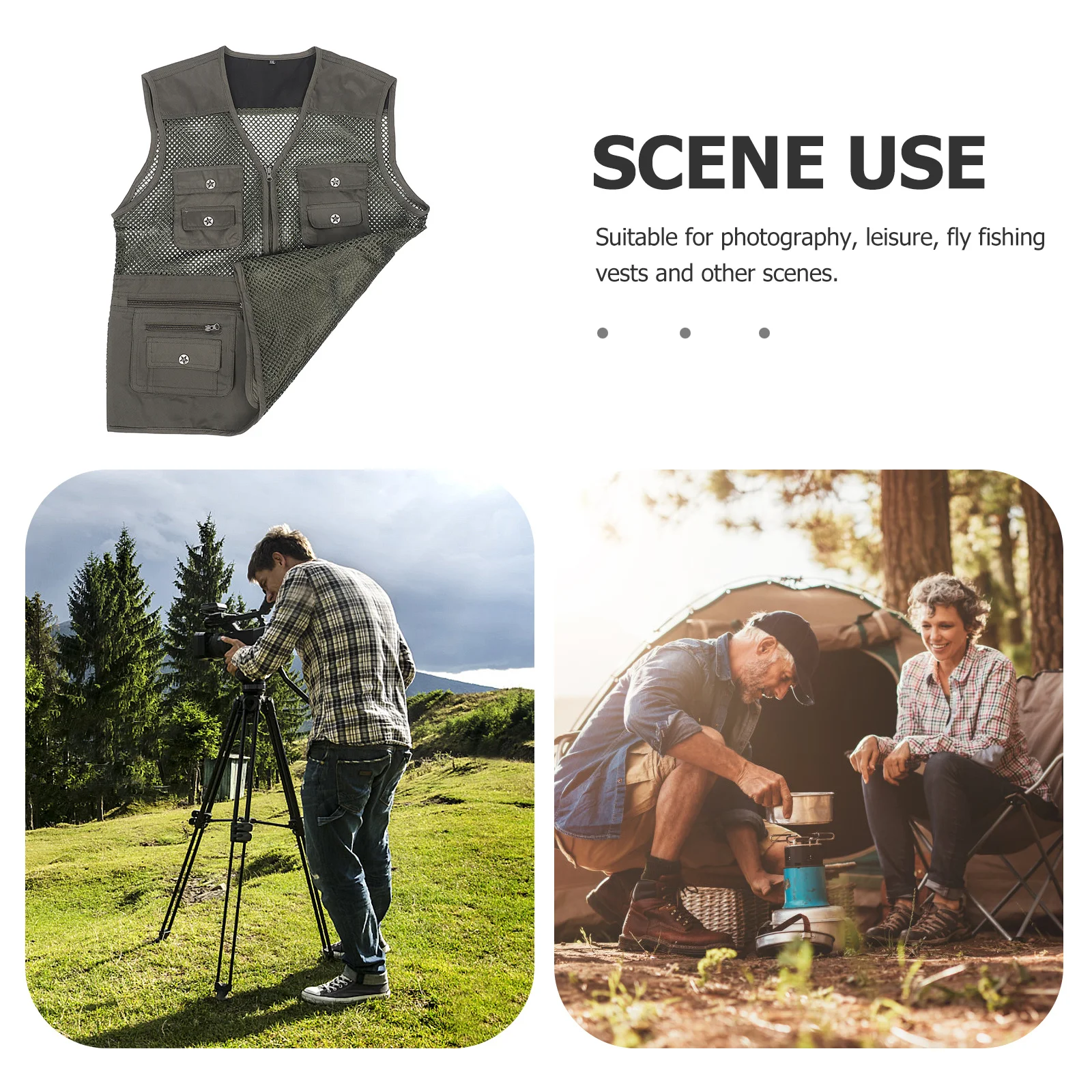 

Lightweight Breathable Multi-Pockets Mesh Vest Adjustable Outdoor Camping Hiking Fishing Emergency Survival Storage Vest