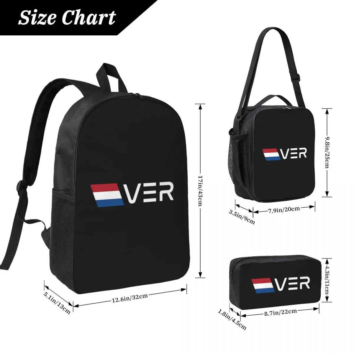 Dutch Thunder Racing With Passion Backpack Boy Girls BookBag School Bag Laptop Shoulder Bags 3ps Insulated Lunch Bag Pencil Case