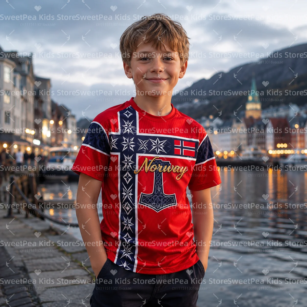 2026 Sommer Neue Kinder Norwegen Fußballtrikots T-Shirts im Euro-Stil Lässige Mode Bedruckte Freizeit-Damen-Kurzarm-Shirts Kinder-T-Shirts