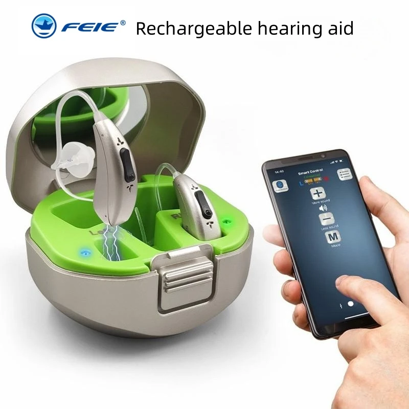 Bluetooth Hearing Aid Rechargeable Device Digital Ear Aids For The Elderly Deafness Audifonos Sound Amplifier Headphone Support