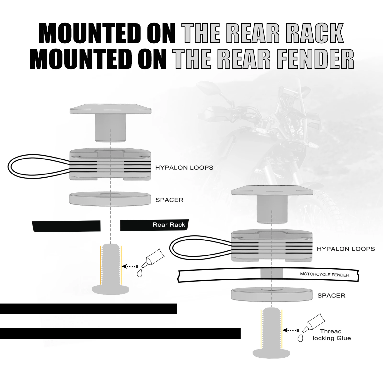 Rear luggage OS Rack Loops For KTM EXC EXCF XC XCF XCW SX SXF 125 200 250 300 350 400 450 500 Husqvarna GasGas Beta Husaberg