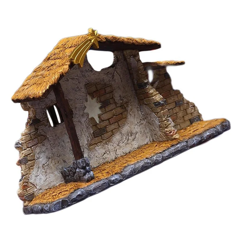 

Traditional Christmas Shed Christmas Shed Decoration Religious Statue Decoration Resin Crafts-ABLI