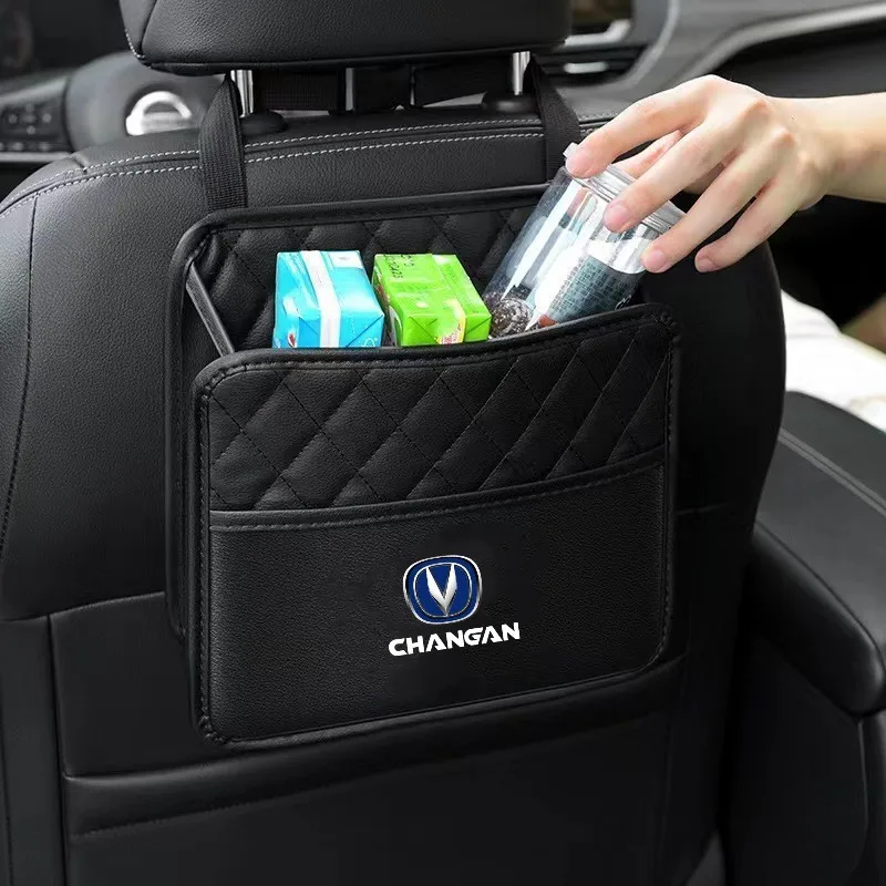 

Leather Car Seat Back Storage Bag Car Garbage Storage Box For Changan CS75 PLUS CS95 CS35 alsvin CS15 CS55 Car Accessory