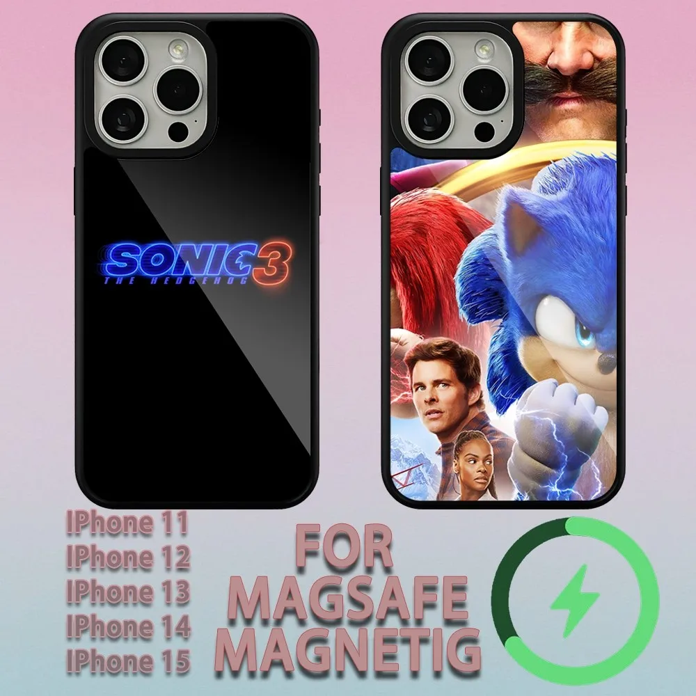 Game S-Sonic H-Hedgehog etui na telefon iPhone 15 14 13 12 11 Pro Max Plus magnetyczna obudowa do ładowania bezprzewodowego Magsafe