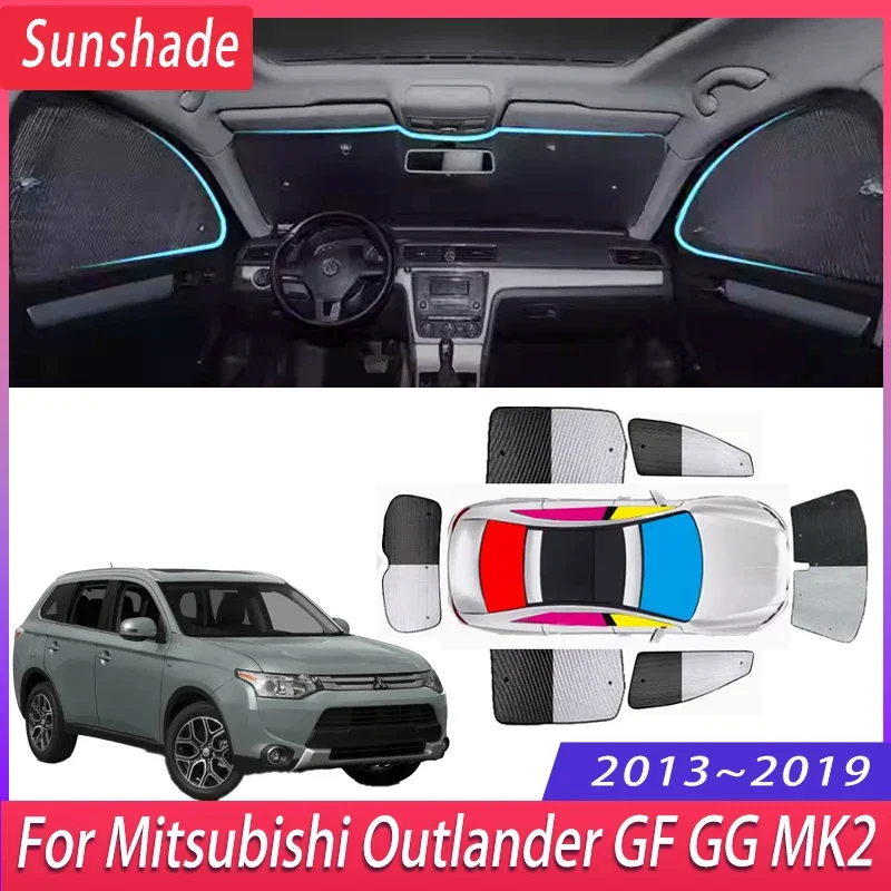 

Автомобильный солнцезащитный козырек для Mitsubishi Outlander GF GG 2013 ~ 2019 MK2, теплоизоляционный солнцезащитный козырек, аксессуары для козырька лобового стекла