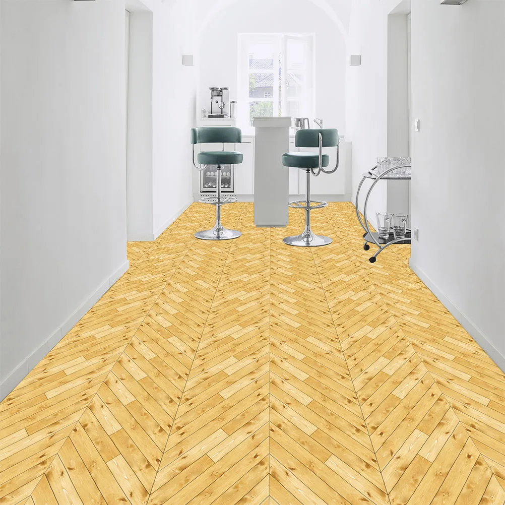 

5pcs Wood Grain Floor Stickers PVC Self Adhesive Peel Stick Planks Tiles Home Decoration Bedroom Living Room Study Bathroom