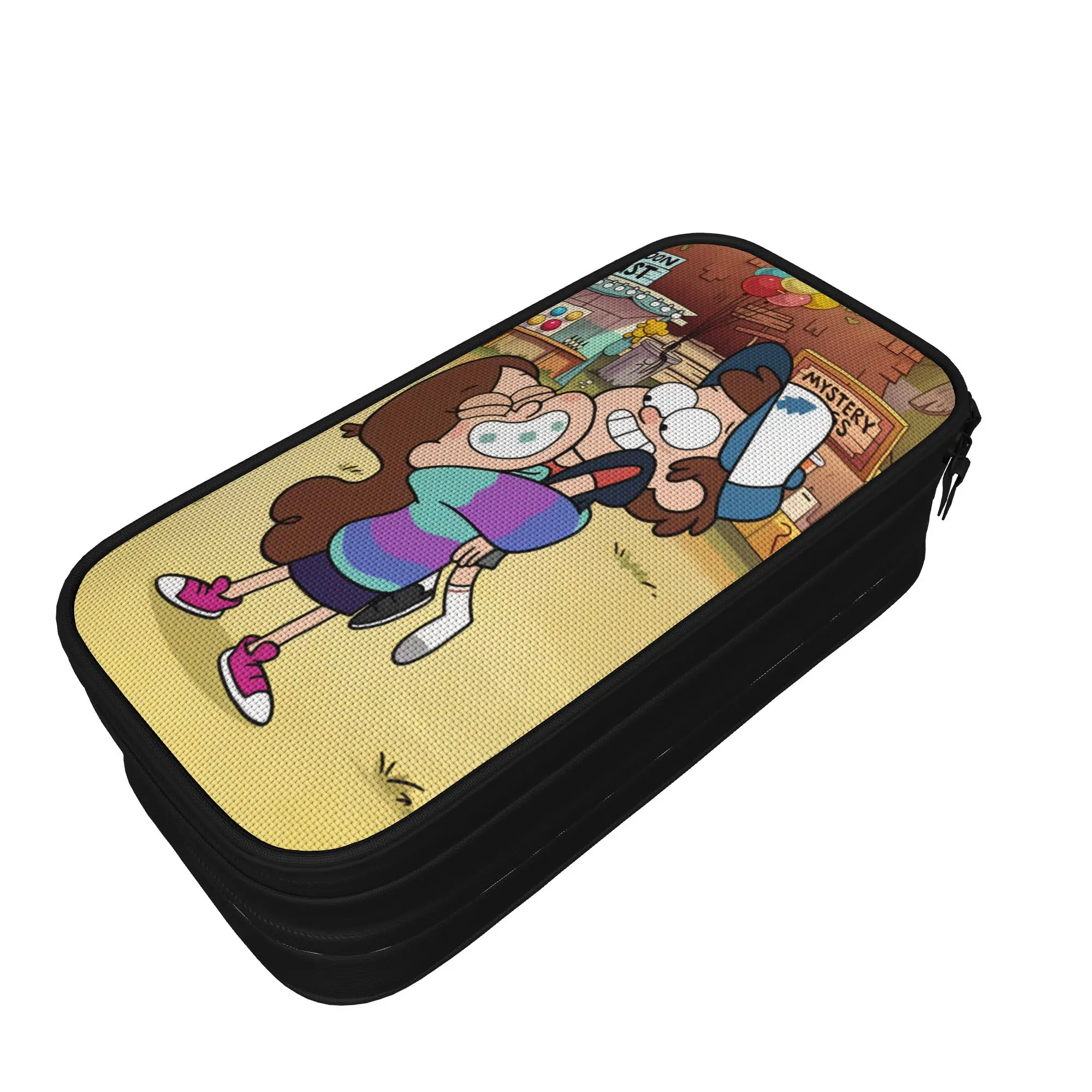 Mabel Pencil Case G-Gravity Falls School Pencil Cases Canvas Girls Boys Retro Large Pen Box School Stationery
