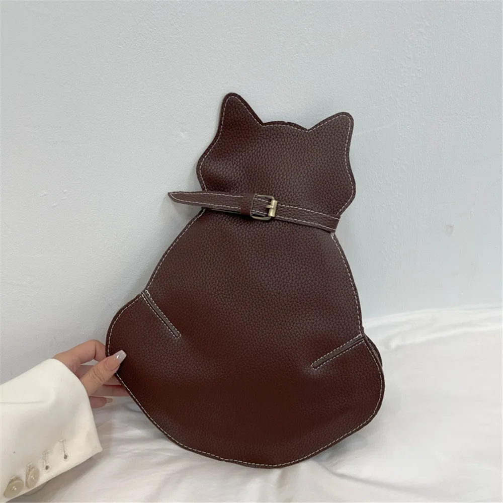 Bolso de pecho de PU con forma de gato para hombre y mujer, bolsa de hombro personalizada, Estilo Vintage, resistente, novedad