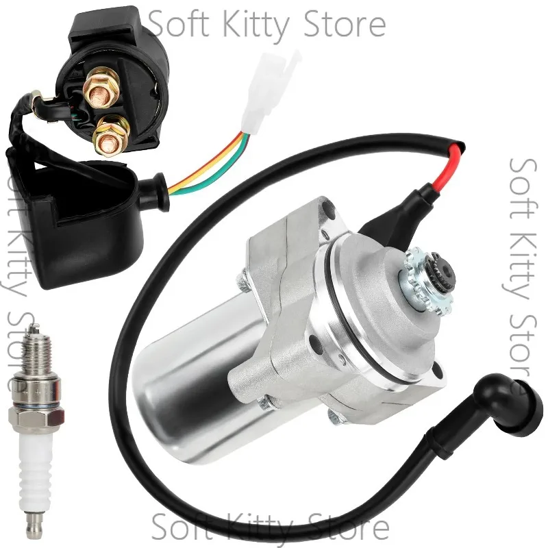 Starter Motor&Solenoid Relay  For Tao tao Coolster 125cc 110cc 50cc Coleman Kazuma Baja Vitacci 4 Wheeler Quad Chinese ATV Parts
