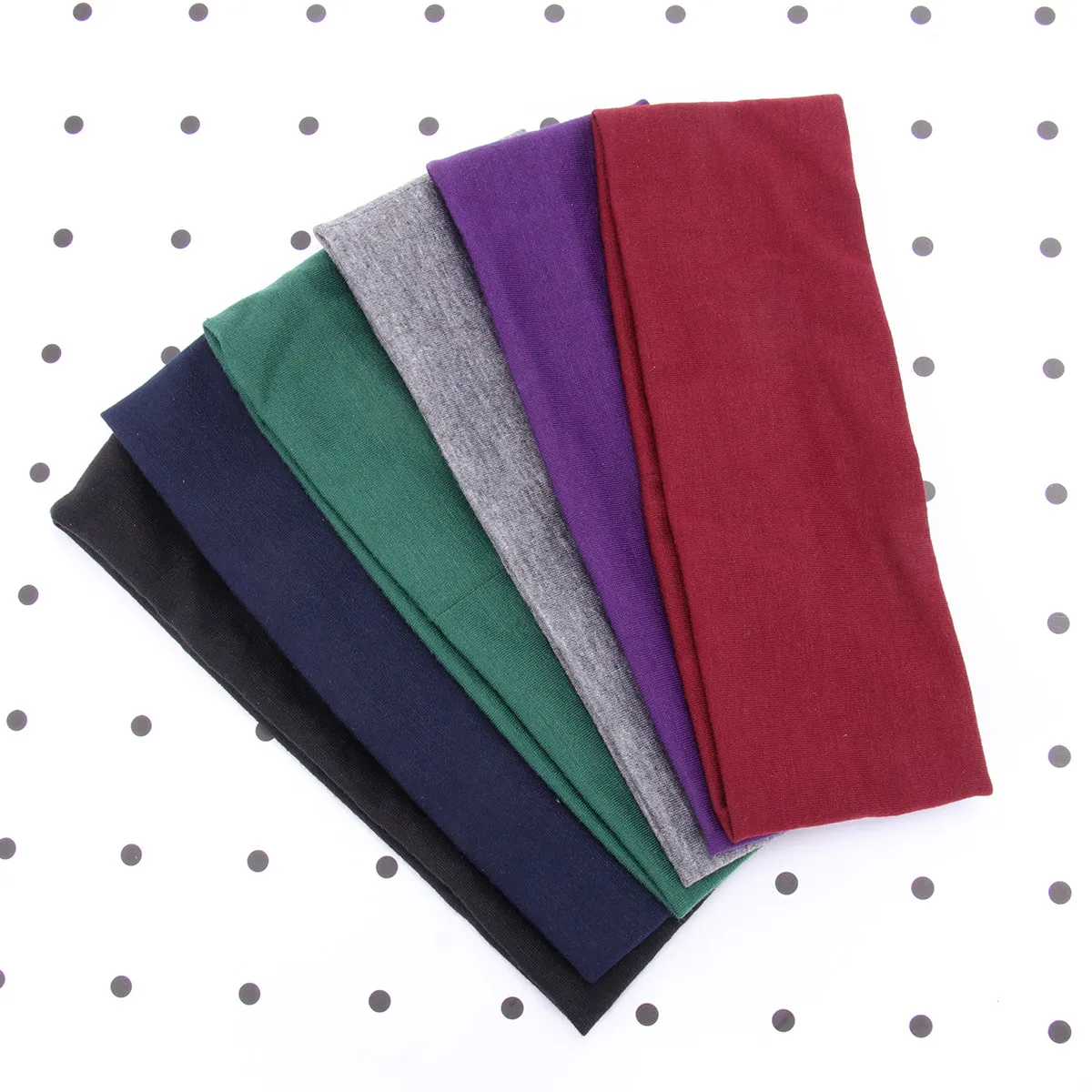 Cotton Elastic Yoga Headbands Stretch Breathable Sports Hair Bands for Women Girls Running Basketball Soccer Exercise