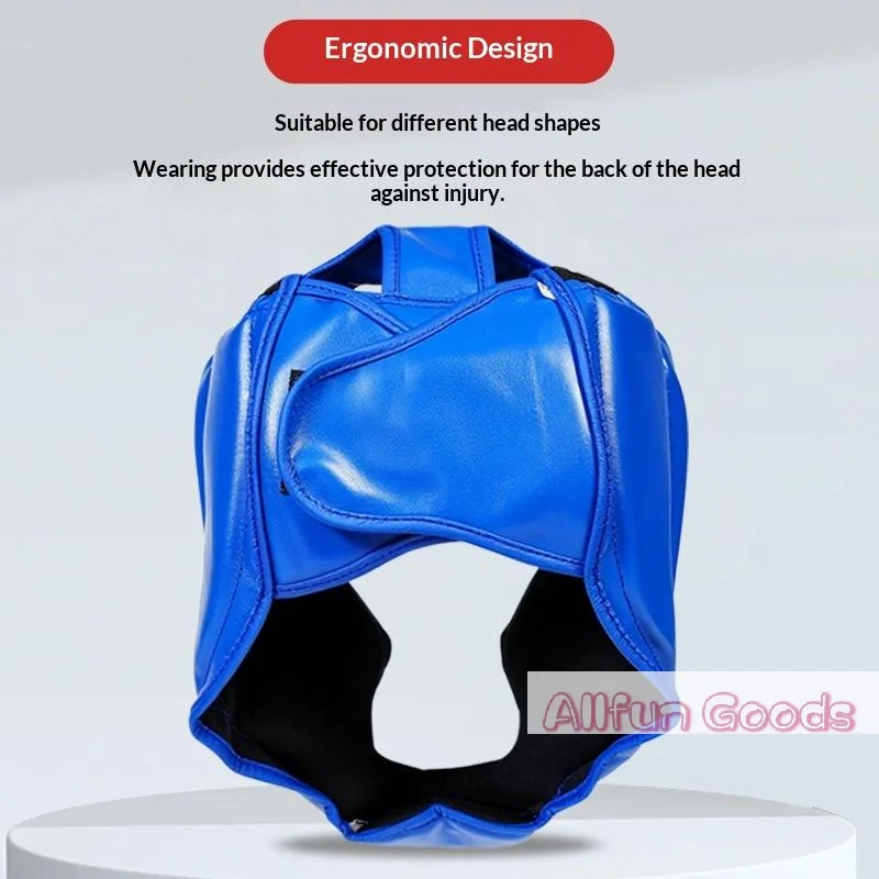 Boxing Helmet Leather Karate Muay Thai Sanda Training Adults Kids Head Guard Taekwondo Helmets Full-Covered Thickened Men Women view 3