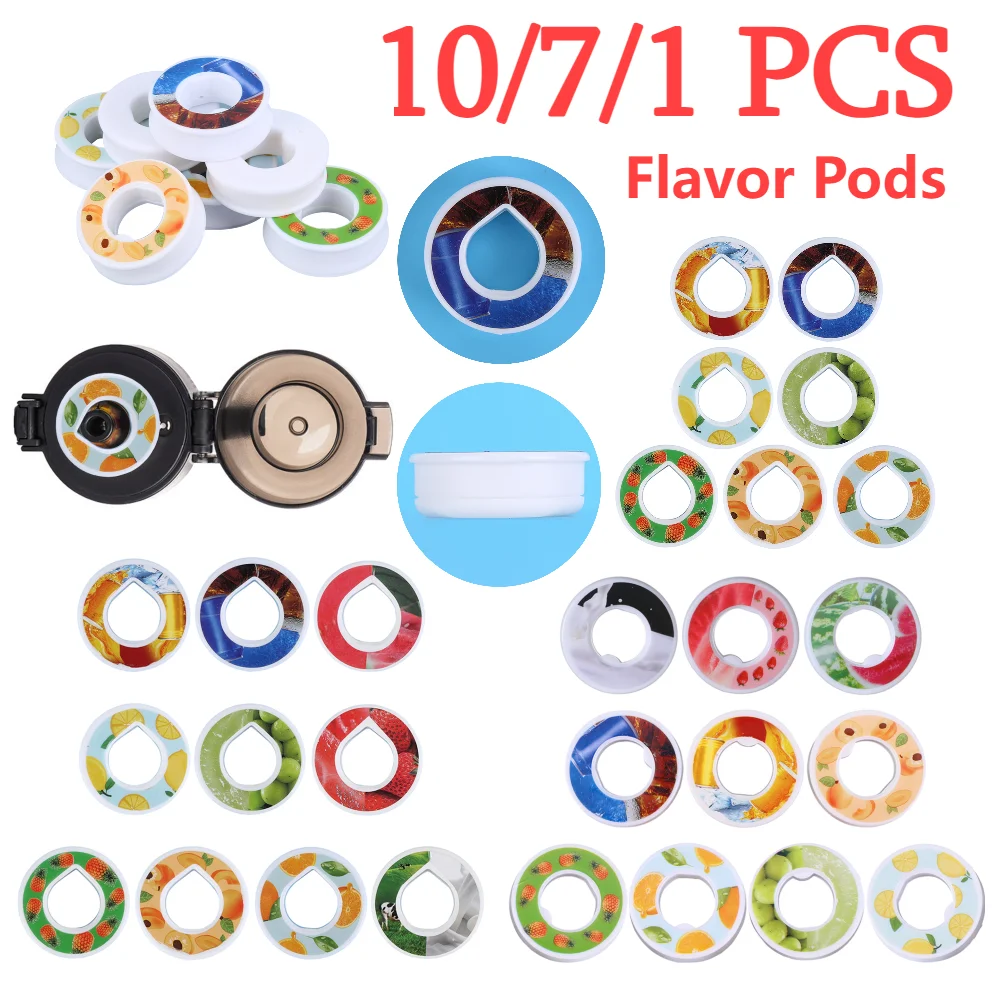 10/7/1PCS Obst Trinken Geschmack Pods 0 Zucker 0 Kalorien Duft Wasser Flasche Geschmack Kappen Geschmack ring Für Sport Wasser Flaschen Ringe