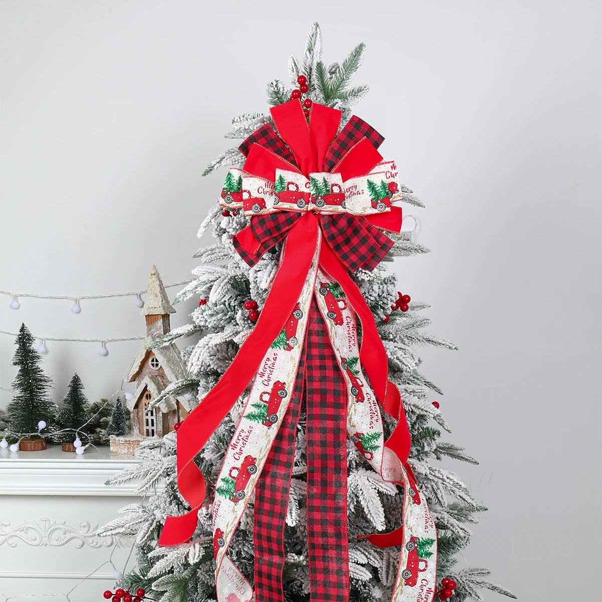 Giant Christmas Tree Bowknot Cristmas Decoration For Home 2023 Merry Christmas Tree Ornaments Xmas Navidad New Year 2024