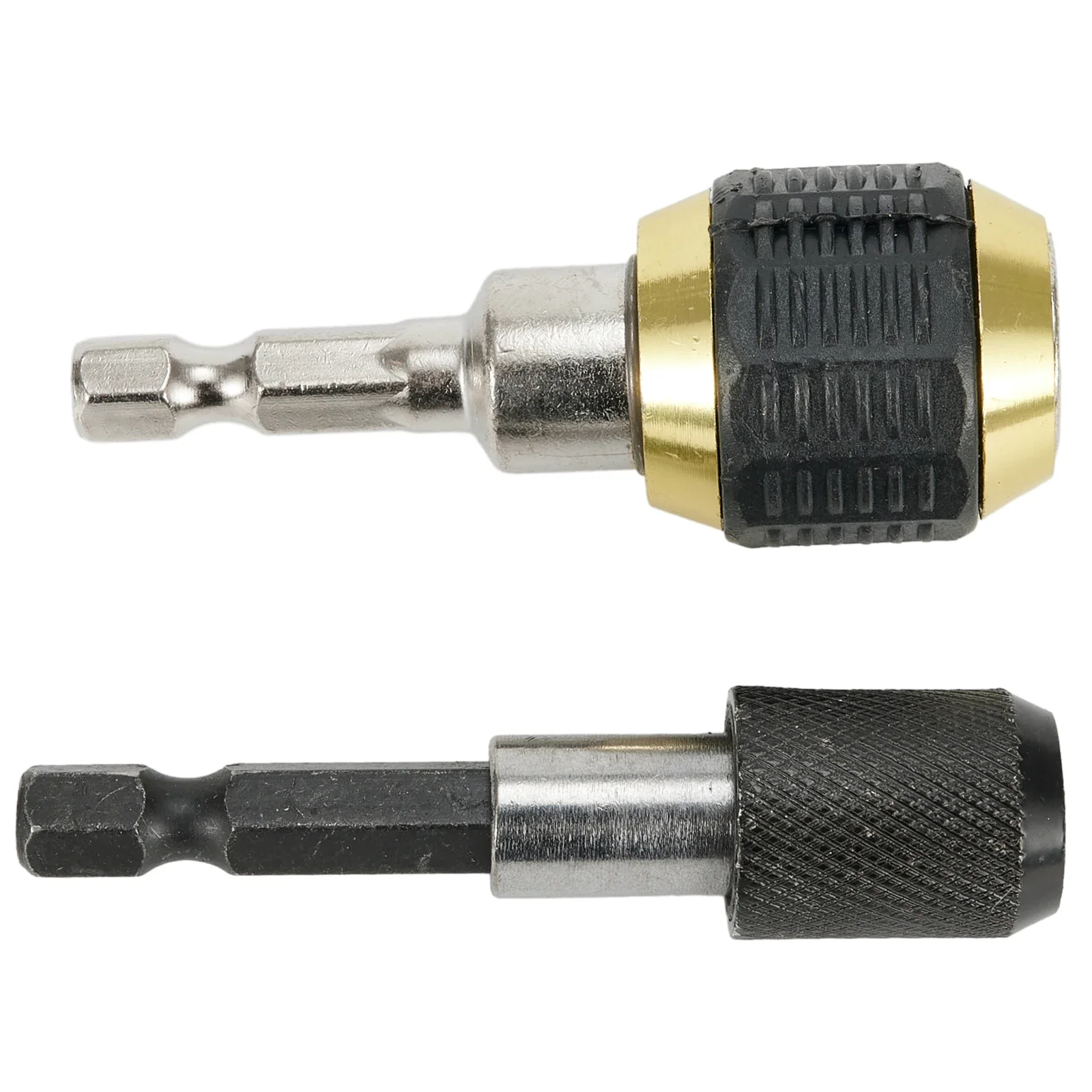 Drill Chuck Driver Non Magnetic 2pcs Hex Shank 60mm Quick Coupling Built in Stable Lock High Efficiency Spring