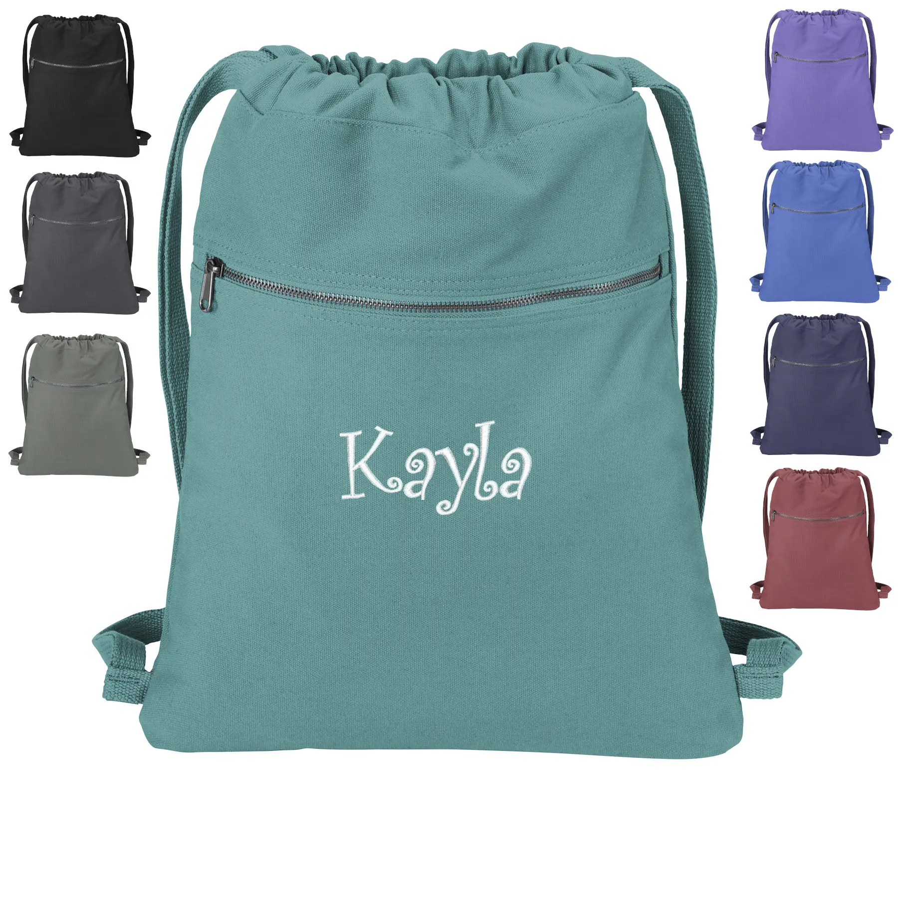 

Personalized Drawstring Backpack Custom Name Cinch Bag for Beach Gym School Pool Gift for Mom & Bridesmaids