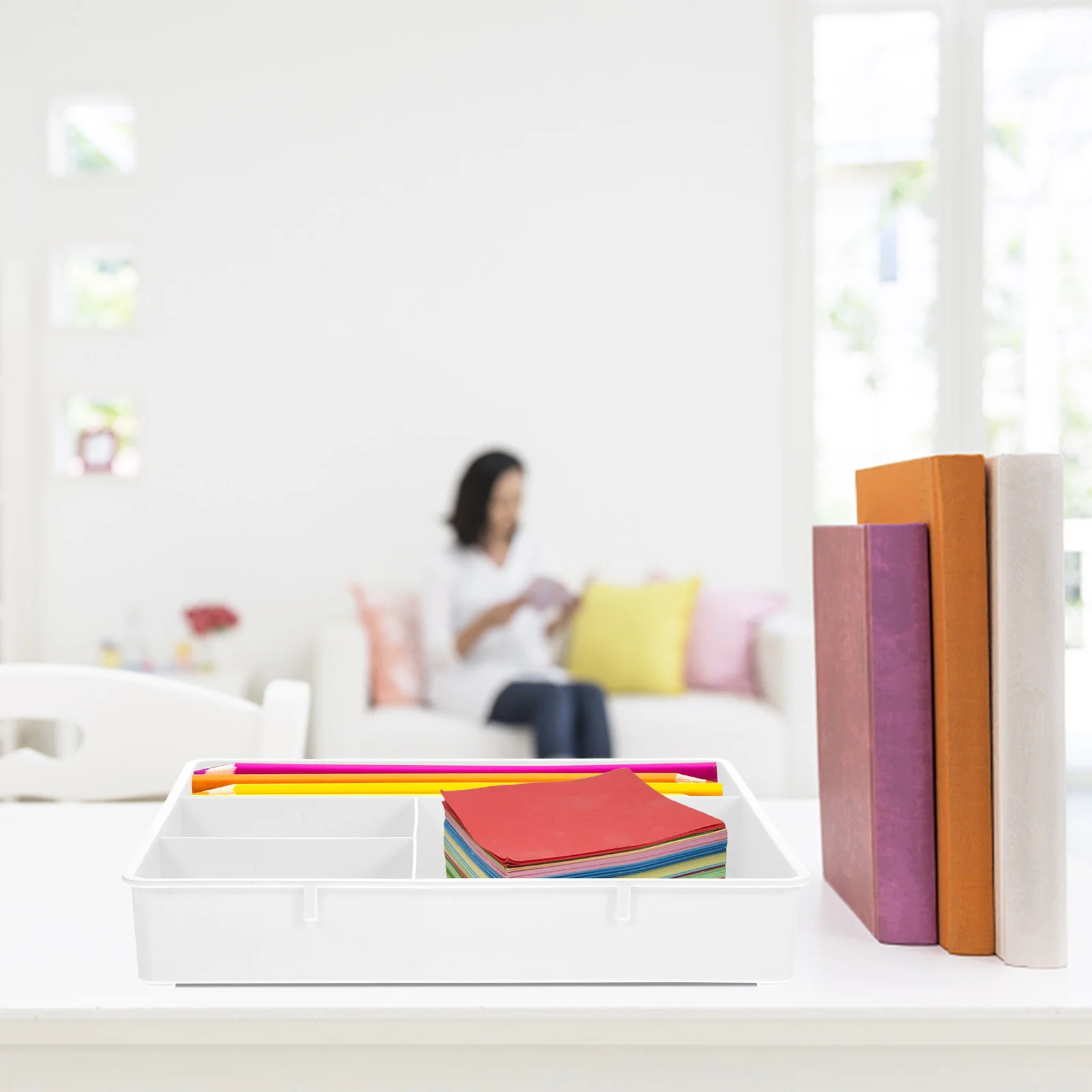 3Pcs Desk Organizer Tray Multi-Grid Stationery Holder Stackable Drawer Storage Case for Desk Organization Drawer Organizer Tray