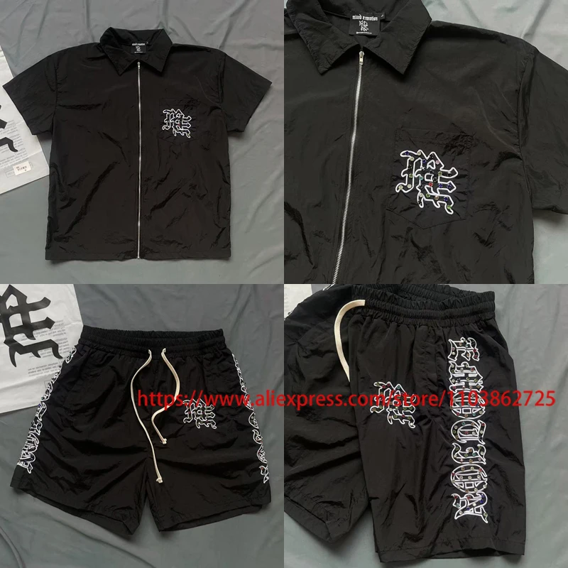 

2025 Stock MIXED EMOTION Zipper Cardigan Casual Hot Drill American High Street Trend Mixed Emotion Tops Trousers