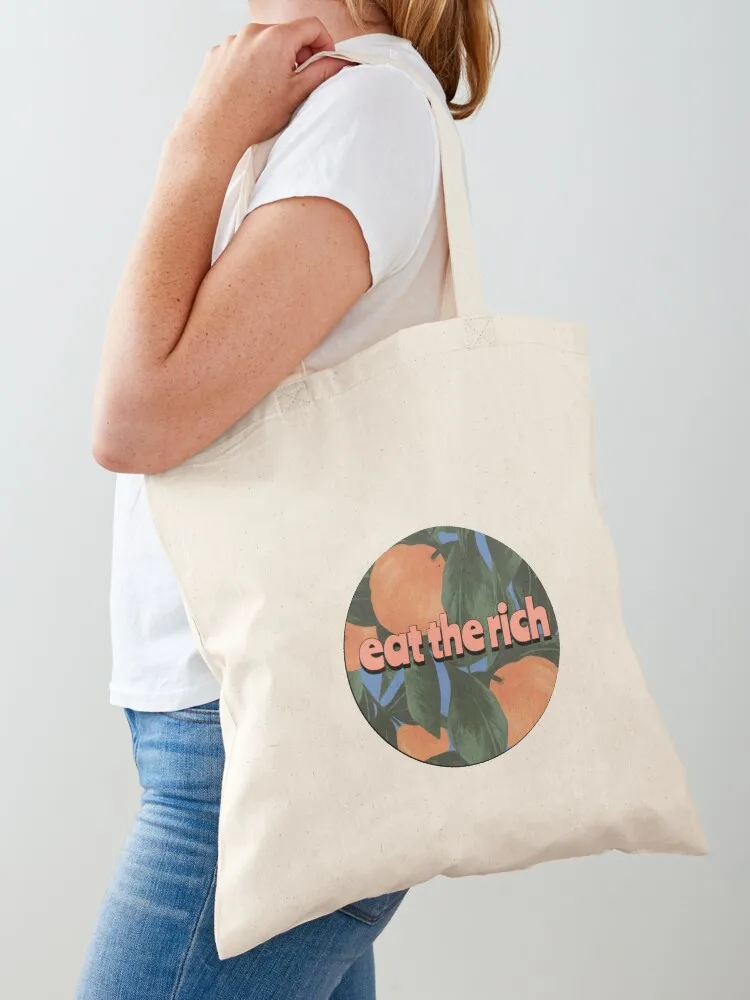

Eat the Rich Tote Bag supermarket folding bag university shopper bag female shoping