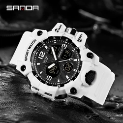 Sanda Mannen Militaire Horloges G Stijl Wit Sporthorloge Led Digitaal 50M Waterdicht Horloge S Shock Mannelijke Klok Relogio Masculino