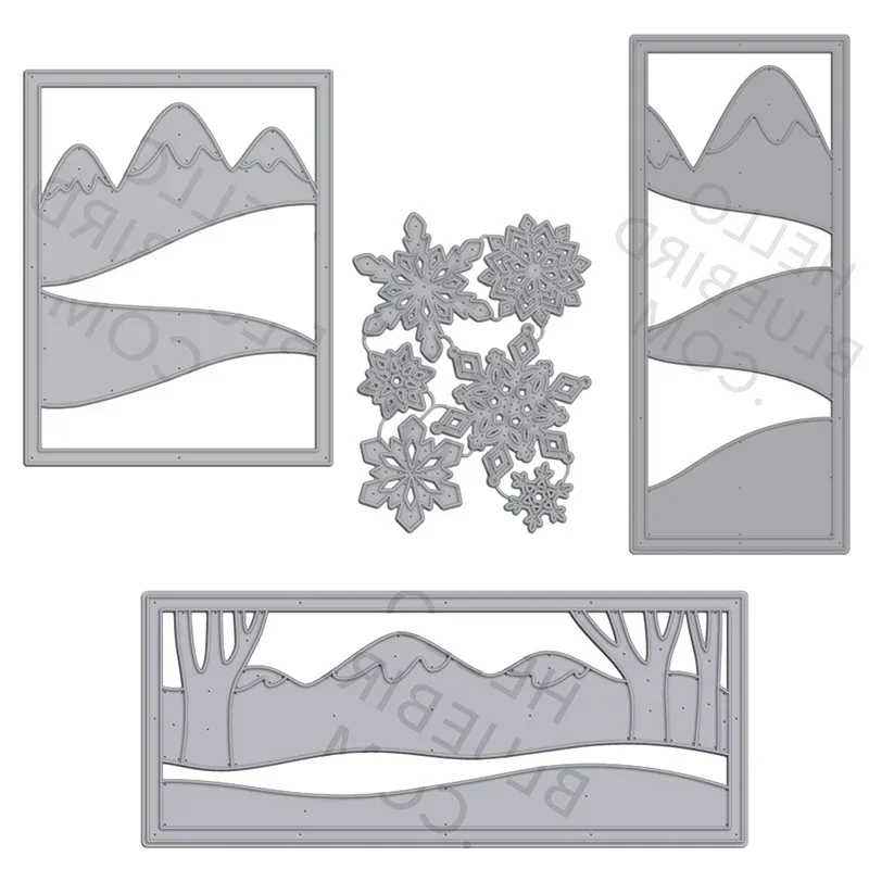 Piggy Craft metal cutting dies cut die mold Snow slope rectangular frame Scrapbook paper craft knife mould blade punch stencil