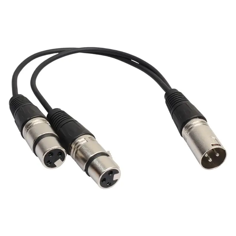 

34cm 3Pin XLR 1 Male To 2 Female Audio Extension Cable Microphone Y Audio Splitter Cord Line For Mixer Recorder XLR 3 Pin Male