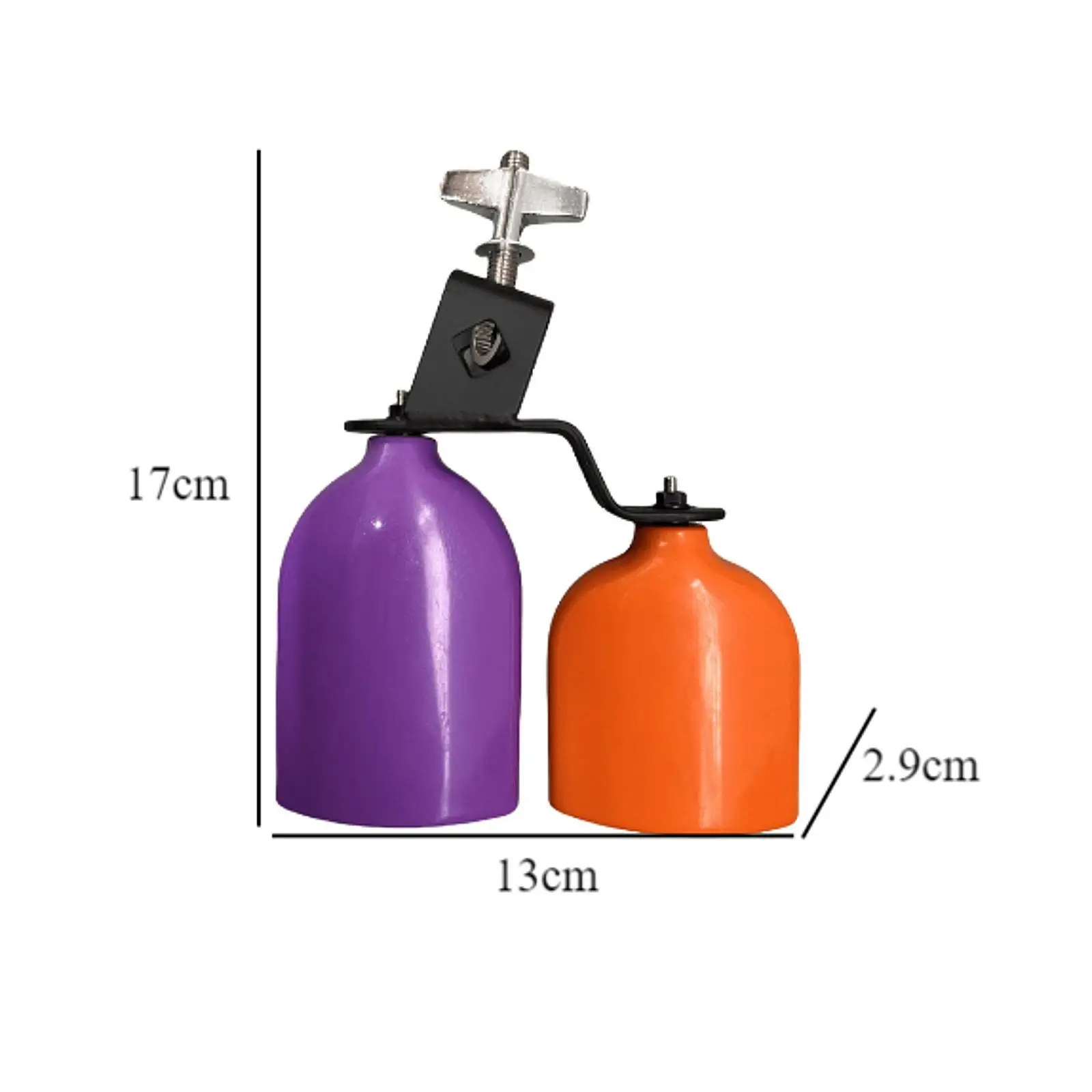 Two Color Cowbell Cheering Bell Music Toy Musical Hand Bells for Holiday Wedding Graduation Ceremonies Sporting Event Concert