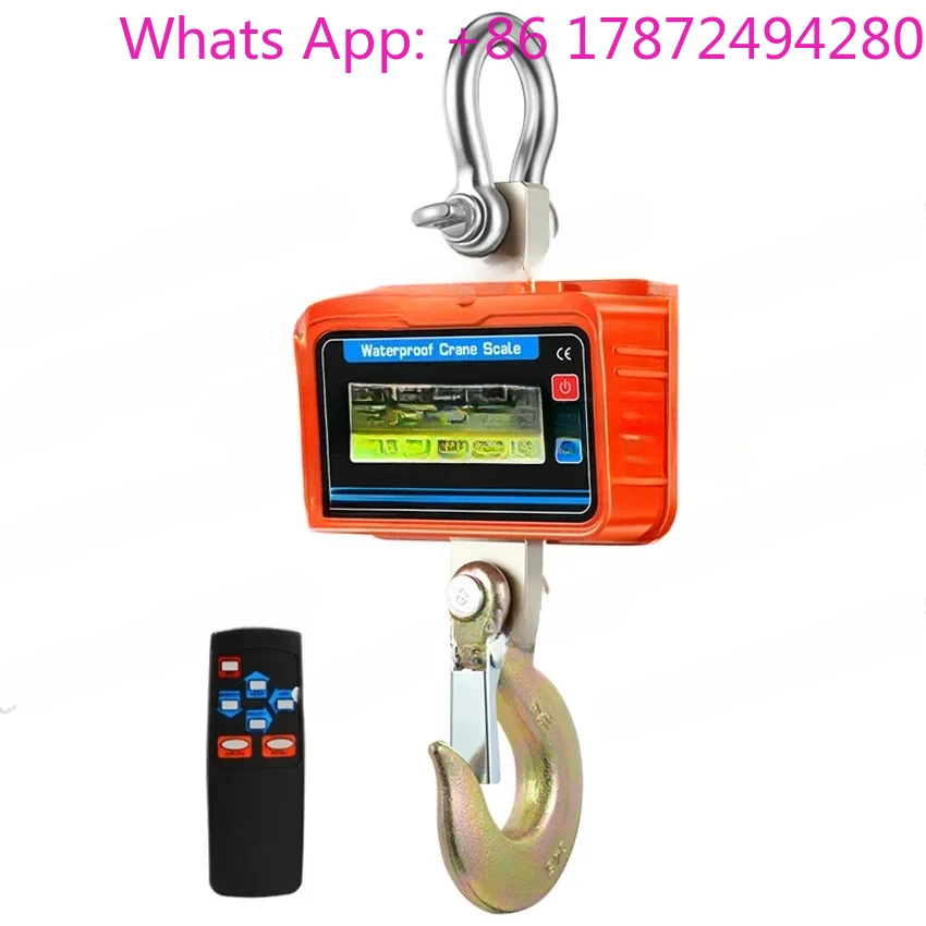 3000KG Waterproof Electronic Hanging Scale 3T Crane Scale Heavy   Alloy Steel Hook LCD Display with Remote Control