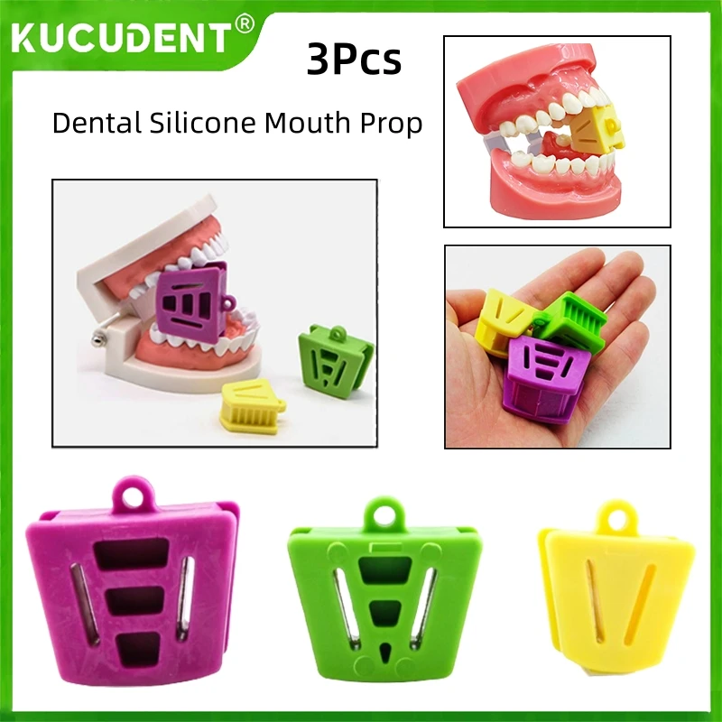 

Dental Occlusal Pad Teeth Prop Bite Silicone Mouth Props with Tongue Guard Blocks Autoclavable Ortho Mouth Opener Retractor
