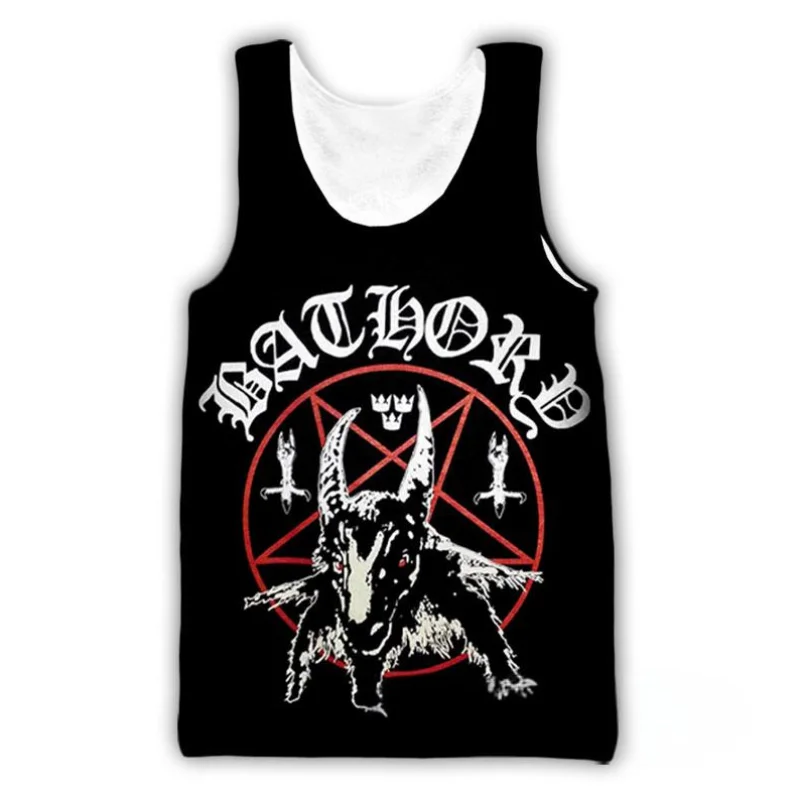 Bathory Band Tank Tops 3d Print Sleeveless Tank Top Summer Casual O-Neck Men Undershirt Clothing Harajuku Campaign Vest