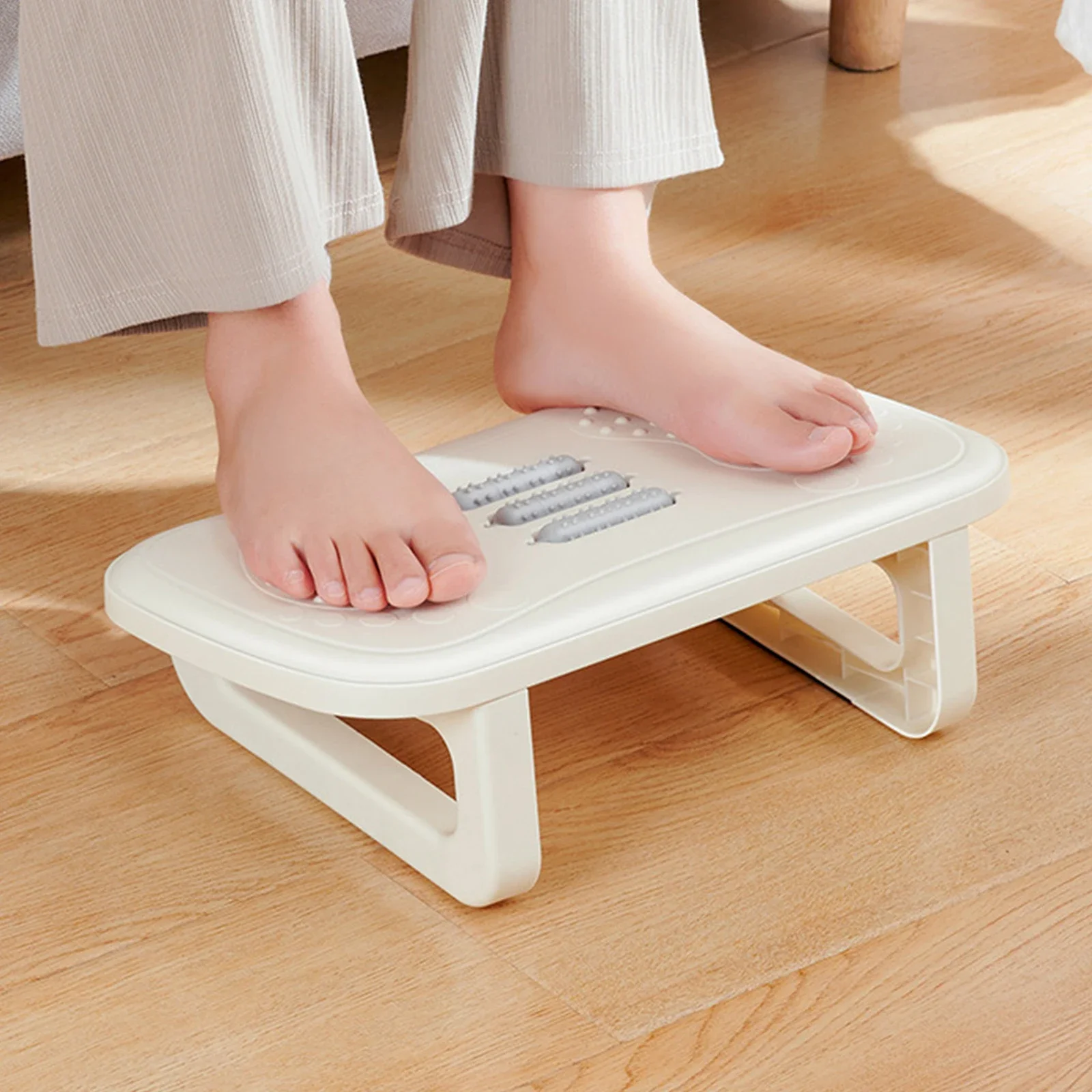 

Office Footrest Footstool Ergonomic Under The Table Foot Stool With Massage Rollers Non-Slip Desk Step Stool Footstool Stepping