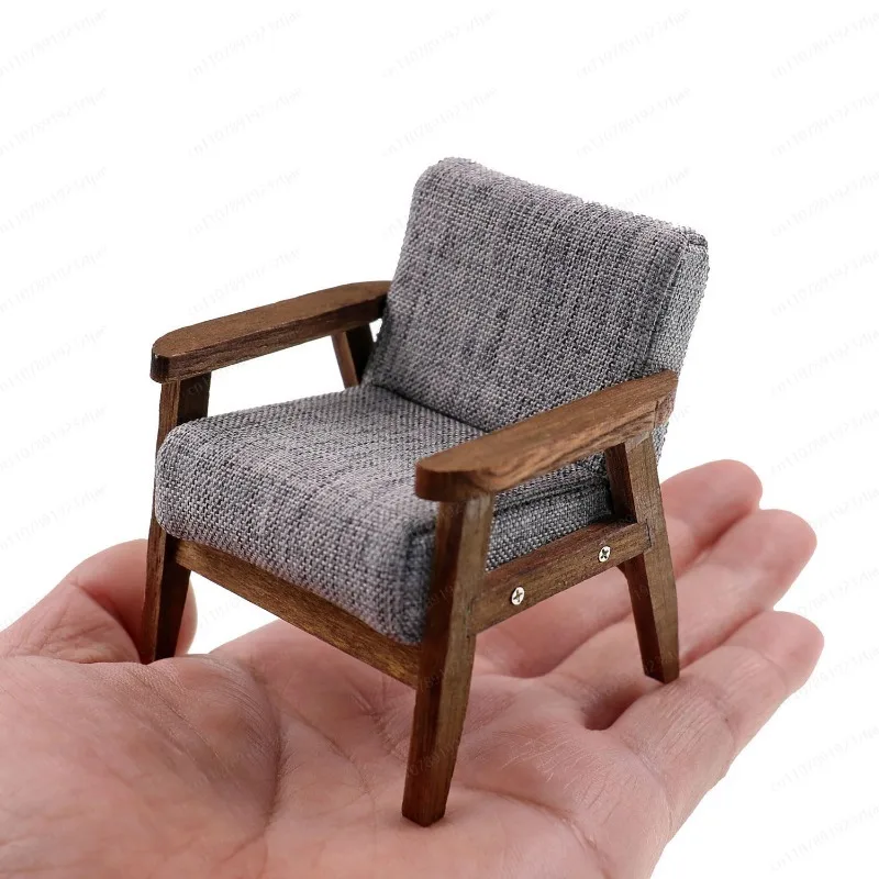 1:12 Single chair, mini ornaments, toys, single sofa, Japanese scene photography