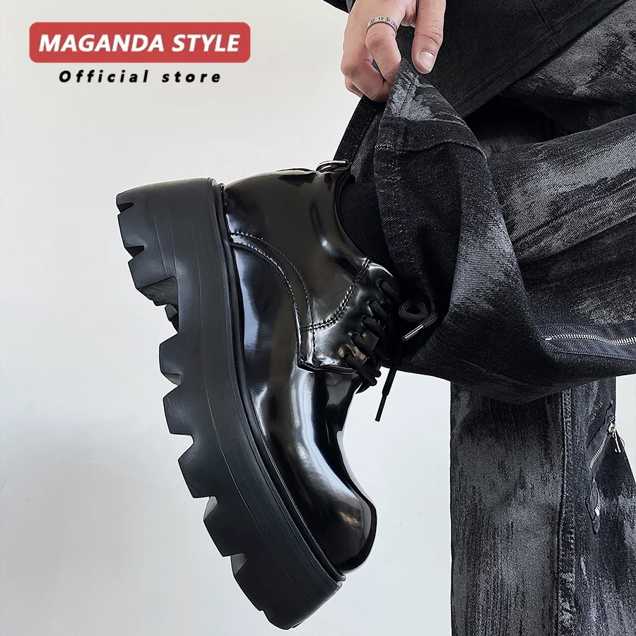 

Men's leather shoes with a height increase of 10cm, new for spring high-end commuting with thick soles, Derby formal shoes