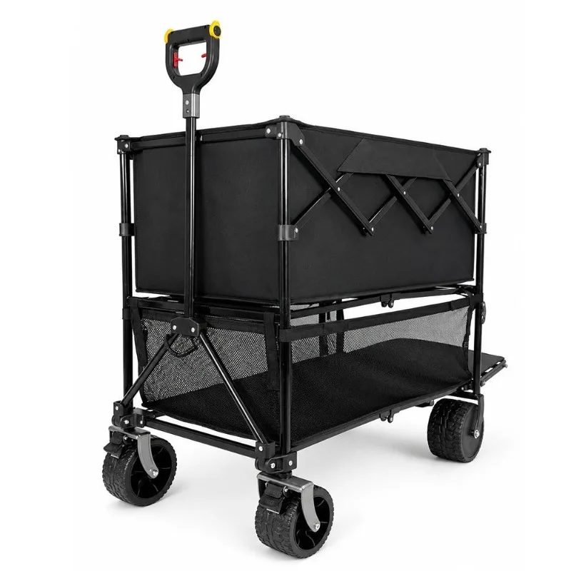 Electric double-decker camper folding power trolley outdoor picnic stall camp car individual combat shooting straight