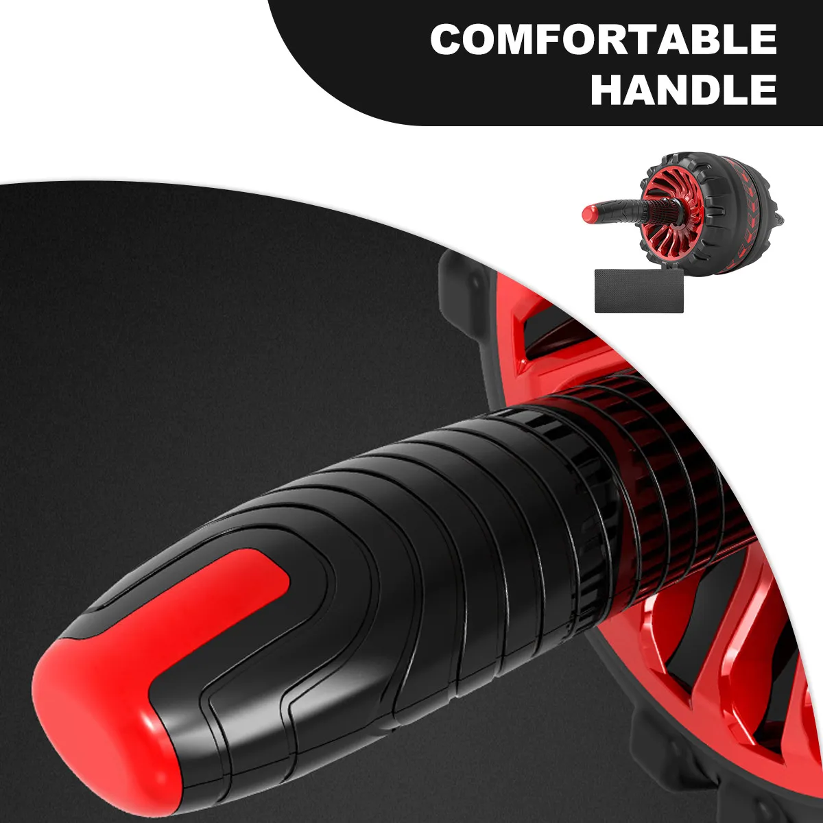 Widen Abdominal Exercise Roller Steel Rubber Thicken Wheel Red Black Pad Anti-Skid Core Trainer for ABS Back Shoulders Fitness